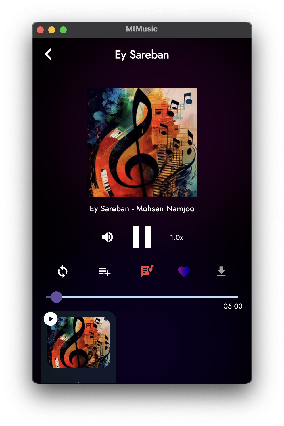 Music and Podcast Player MTMusic